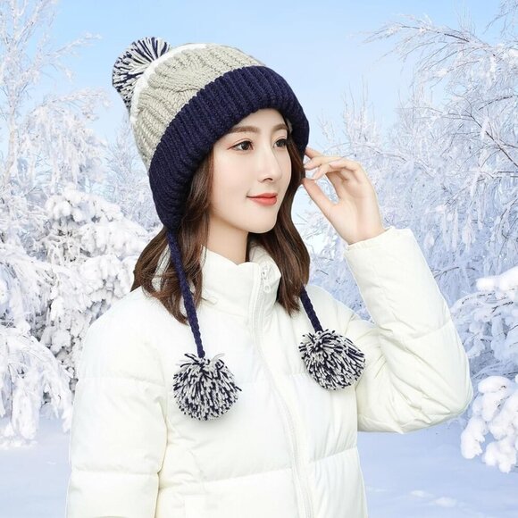 Women zangqing Winter Peruvian Cover Ears Beanie Hat Ear Flaps Sherpa Ski Snow main image 9
